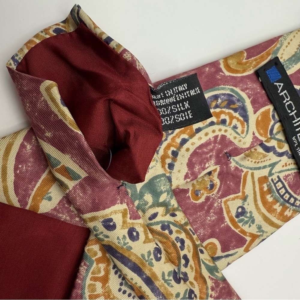 Vintage Architect 100% Italian Silk Men’s Neckties Floral Hearts - Picture 6 of 7